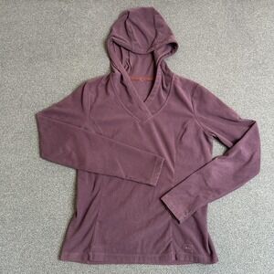 REI Hoodie Womens Small Purple Fleece V Neck Pullover Outdoor Hiking Casual